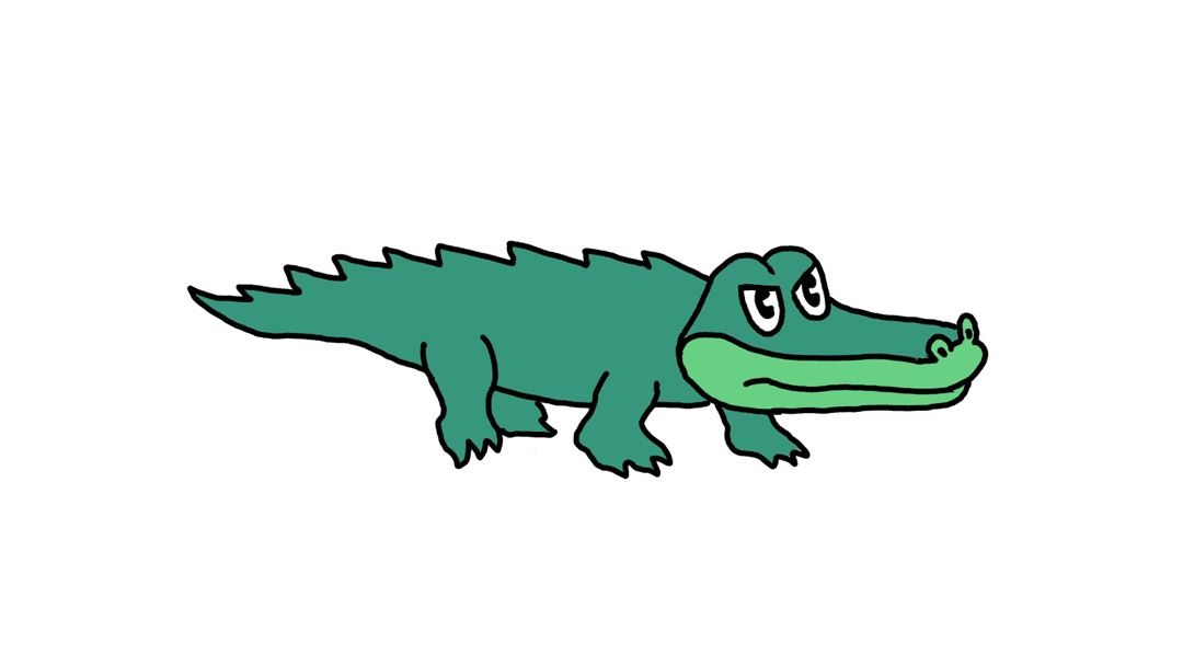 Gator gizz logo : a green aligator