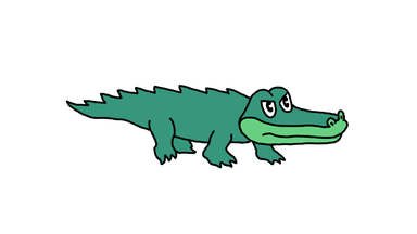 Gator gizz logo : a green aligator